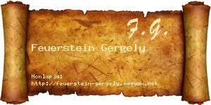 Feuerstein Gergely névjegykártya